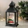 Personalised "Driving Home For Christmas" Rustic Black Lantern