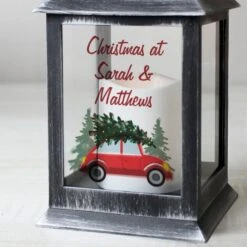 Personalised "Driving Home For Christmas" Rustic Black Lantern -PERSONALISE STORE p1007c91 3