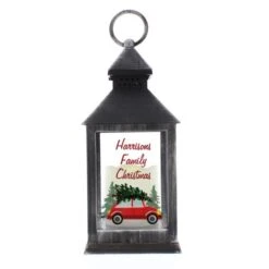 Personalised "Driving Home For Christmas" Rustic Black Lantern -PERSONALISE STORE p1007c91 4