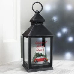 Personalised "Driving Home For Christmas" Rustic Black Lantern -PERSONALISE STORE p1007c91 6