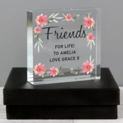 Personalised Floral Sentimental Crystal Token