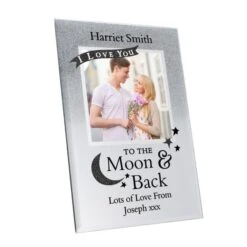 Personalised To The Moon And Back 4x4 Glitter Glass Photo Frame -PERSONALISE STORE p1007d05 4