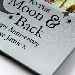 Personalised To The Moon And Back 4x4 Glitter Glass Photo Frame -PERSONALISE STORE p1007d05 5