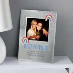 Personalised Rainbow 4x4 Glitter Glass Photo Frame 6 Personalised Rainbow 4x4 Glitter Glass Photo Frame -PERSONALISE STORE p1007d40 2