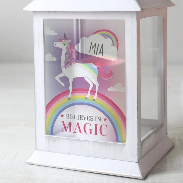 Personalised Unicorn Frost White Lantern 3 Personalised Unicorn Frost White Lantern - Image 3
