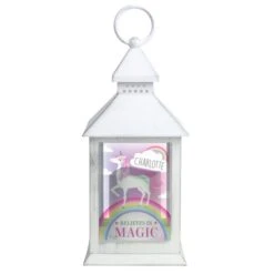 Personalised Unicorn Frost White Lantern 9 Personalised Unicorn Frost White Lantern -PERSONALISE STORE p1007d41 4