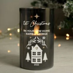 Personalised Christmas Smoked Glass LED Candle -PERSONALISE STORE p1007d46 3