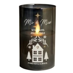 Personalised Christmas Smoked Glass LED Candle -PERSONALISE STORE p1007d46 4