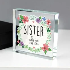 Personalised Floral Crystal Token -PERSONALISE STORE p1007d64 2