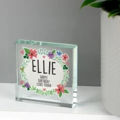 Personalised Floral Crystal Token -PERSONALISE STORE p1007d64 3