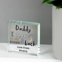 Personalised To The Moon And Back Crystal Token