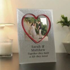 Personalised Heart 4x4 Glitter Glass Photo Frame -PERSONALISE STORE p1007d80 2