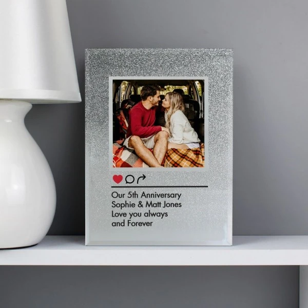 Personalised Instagram Post 4x4 Glitter Glass Photo Frame 1 Personalised Instagram Post 4x4 Glitter Glass Photo Frame