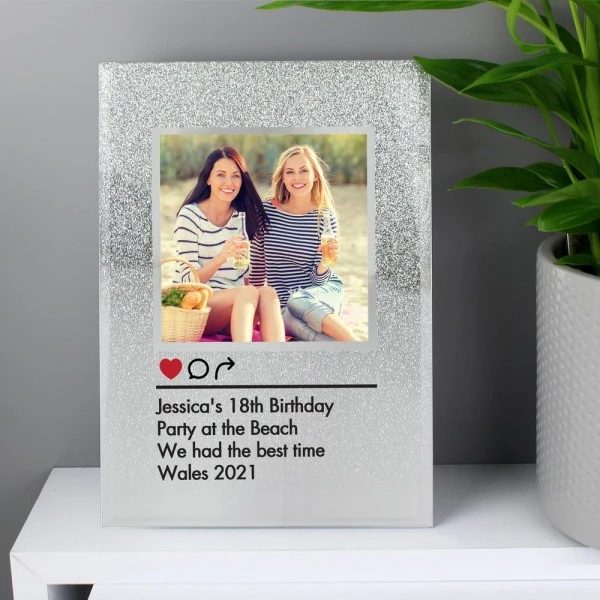 Personalised Instagram Post 4x4 Glitter Glass Photo Frame 2 Personalised Instagram Post 4x4 Glitter Glass Photo Frame - Image 2