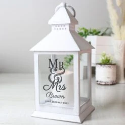 Personalised Mr & Mrs White Lantern -PERSONALISE STORE p1007d86 2