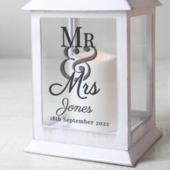 Personalised Mr & Mrs White Lantern -PERSONALISE STORE p1007d86 3