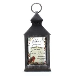 Personalised Robins Appear.. Memorial Black Lantern -PERSONALISE STORE p1007d90 4