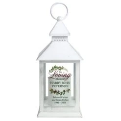 Personalised In Loving Memory White Lantern -PERSONALISE STORE p1007d91 3