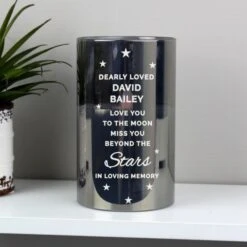 Personalised Miss You Beyond The Stars Smoked Glass LED Candle -PERSONALISE STORE p1007d92 2