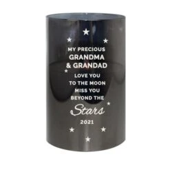 Personalised Miss You Beyond The Stars Smoked Glass LED Candle -PERSONALISE STORE p1007d92 4