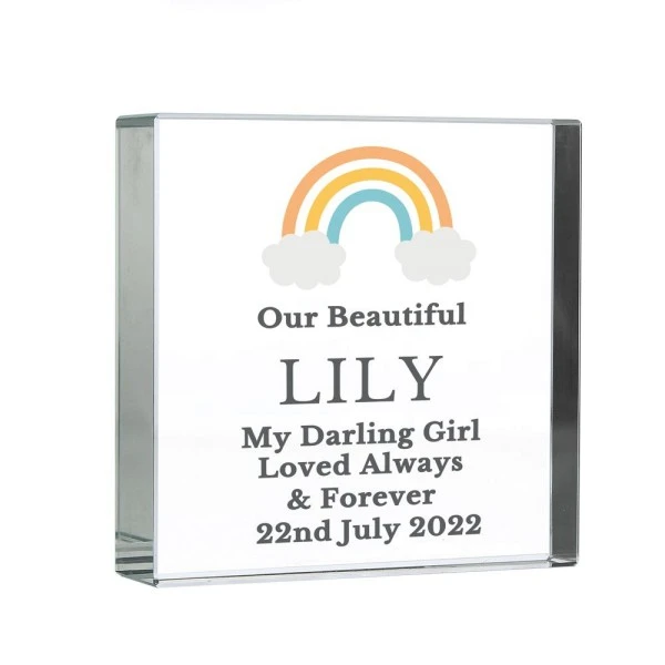 Personalised Rainbow Memorial Crystal Token 4 Personalised Rainbow Memorial Crystal Token - Image 4