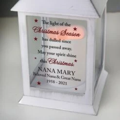 Personalised Christmas Season Memorial White Lantern 7 Personalised Christmas Season Memorial White Lantern -PERSONALISE STORE p1007e06 2