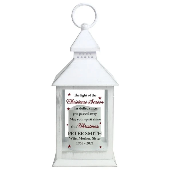 Personalised Christmas Season Memorial White Lantern 5 Personalised Christmas Season Memorial White Lantern - Image 5