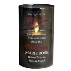 Personalised Christmas Season Memorial Smoked LED Candle -PERSONALISE STORE p1007e07 2