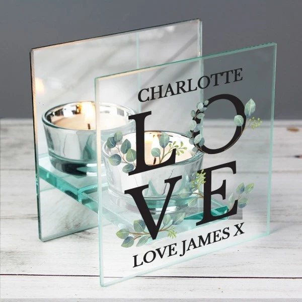 Personalised Botanical Mirrored Glass Tea Light Holder 3 Personalised Botanical Mirrored Glass Tea Light Holder - Image 3