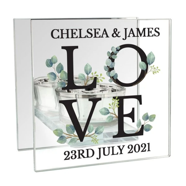 Personalised Botanical Mirrored Glass Tea Light Holder 4 Personalised Botanical Mirrored Glass Tea Light Holder - Image 4