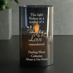 Personalised Life & Love Memorial Smoked LED Candle -PERSONALISE STORE p1007f50 2