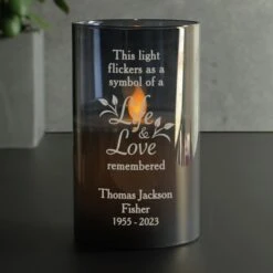 Personalised Life & Love Memorial Smoked LED Candle -PERSONALISE STORE p1007f50 3
