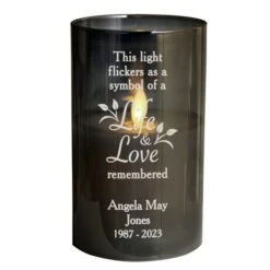 Personalised Life & Love Memorial Smoked LED Candle -PERSONALISE STORE p1007f50 4