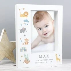 Personalised Safari Animals 5x7 Box Photo Frame -PERSONALISE STORE p100842 2