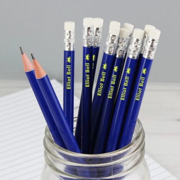 Personalised Alien Motif Blue Pencils 1 Personalised Alien Motif Blue Pencils