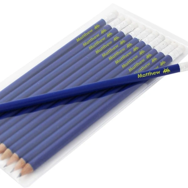 Personalised Alien Motif Blue Pencils 2 Personalised Alien Motif Blue Pencils - Image 2