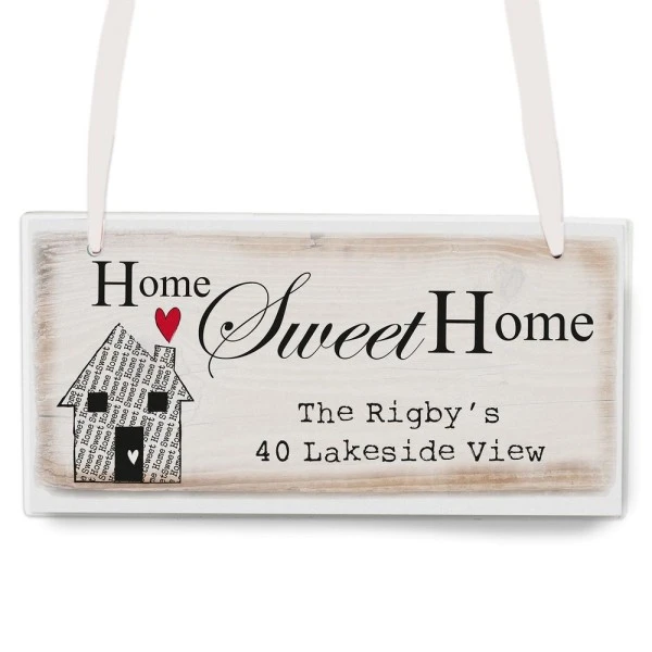 Personalised Home Sweet Home Wooden Sign 2 Personalised Home Sweet Home Wooden Sign - Image 2