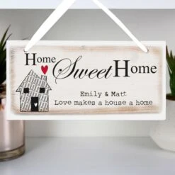 Personalised Home Sweet Home Wooden Sign 5 Personalised Home Sweet Home Wooden Sign -PERSONALISE STORE p101149 2
