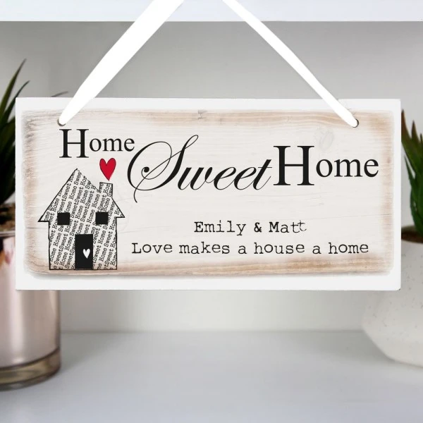 Personalised Home Sweet Home Wooden Sign 3 Personalised Home Sweet Home Wooden Sign - Image 3