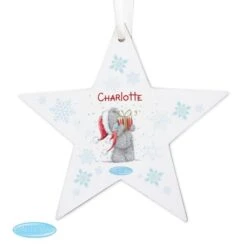 Personalised Me To You Christmas Wooden Star Decoration -PERSONALISE STORE p1011a95 2