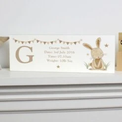 Personalised Hessian Rabbit Wooden Block Sign 7 Personalised Hessian Rabbit Wooden Block Sign -PERSONALISE STORE p1011b58 2
