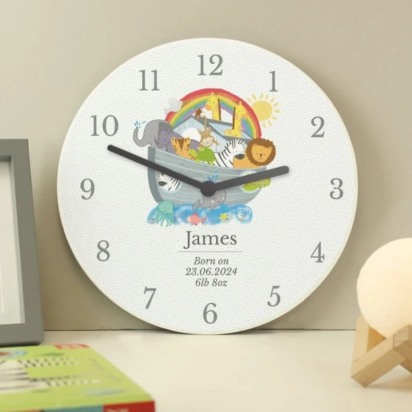 Personalised Noah's Ark Clock 1 Personalised Noah's Ark Clock