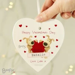 Personalised Boofle Shared Heart Wooden Heart Decoration -PERSONALISE STORE p1011c55 2