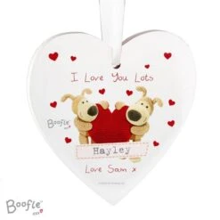 Personalised Boofle Shared Heart Wooden Heart Decoration -PERSONALISE STORE p1011c55 3