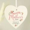 Personalised Floral Bouquet Mother's Day Wooden Heart Decoration