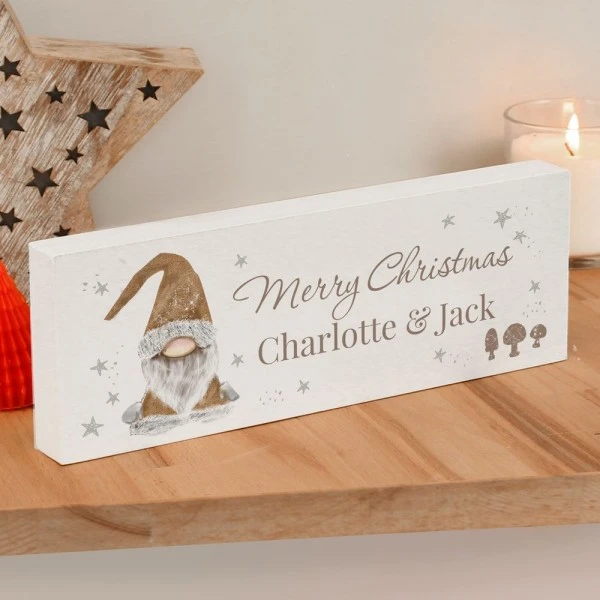 Personalised Christmas Gonk Wooden Block Sign 3 Personalised Christmas Gonk Wooden Block Sign - Image 3