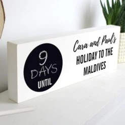 Personalised Classic Chalk Countdown Wooden Block Sign 12 Personalised Classic Chalk Countdown Wooden Block Sign -PERSONALISE STORE p1011d52 6