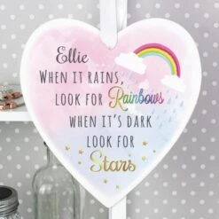 Personalised Rainbows And Stars Large Wooden Heart Decoration 5 Personalised Rainbows And Stars Large Wooden Heart Decoration -PERSONALISE STORE p1011d58 2
