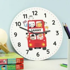 Personalised London Animal Bus Wooden Clock -PERSONALISE STORE p1011d68 3
