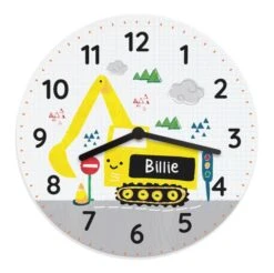 Personalised Digger Wooden Clock -PERSONALISE STORE p1011d75 4